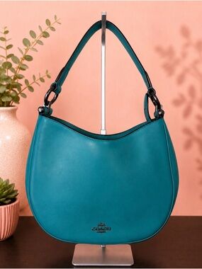 Coach Teal Leather Hobo Shoulder Bag